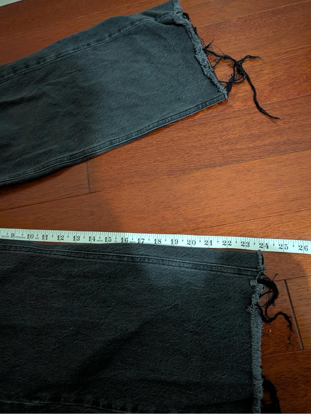 PacSun Nora Wide Leg Black Frayed Hem Jeans Size 25 - Picture 8 of 8